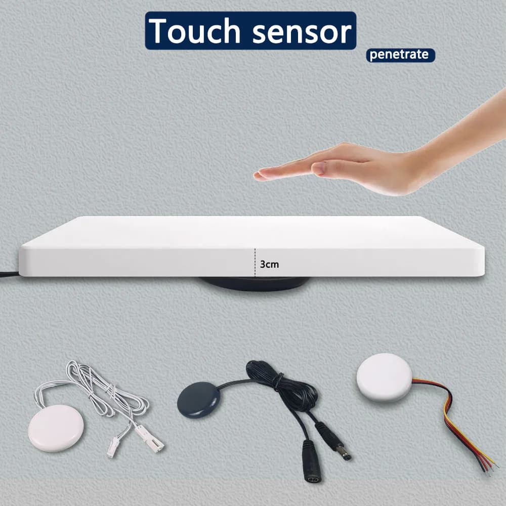 Various dimmable switches with tactile detection/movement 12V24V - Works through 3 cm panel - Touch to On, automatic shutdown - Perfect for cabinet lights