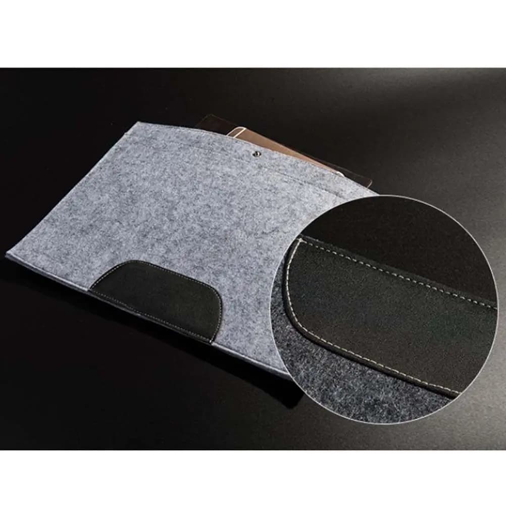 A4 Felt File Folder Portable Paper Organizer Document Carrier Bag Button Closure Envelope Handbag Large Capacity for Office