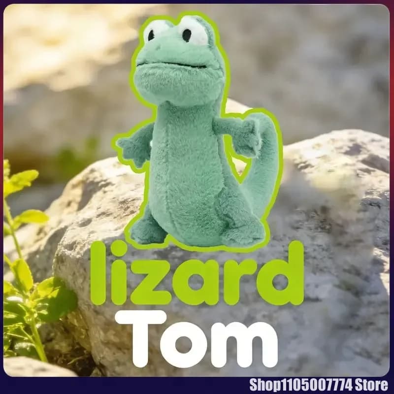 Peluche Hoppers Lizard Tom, Giocattolo Realistico Morbido, Cuscino a Forma di Lucertola Verde, Giocattolo di Simulazione in Piedi, Ornamento, Regalo
