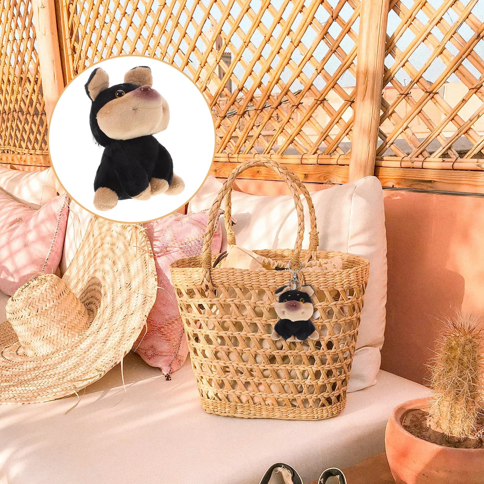 Portachiavi a Forma di Cane, Ciondolo Carino a Forma di Cucciolo Imbottito, Charm per Zaino, Portachiavi per Borsa, Regalo per Ragazzi e Ragazze