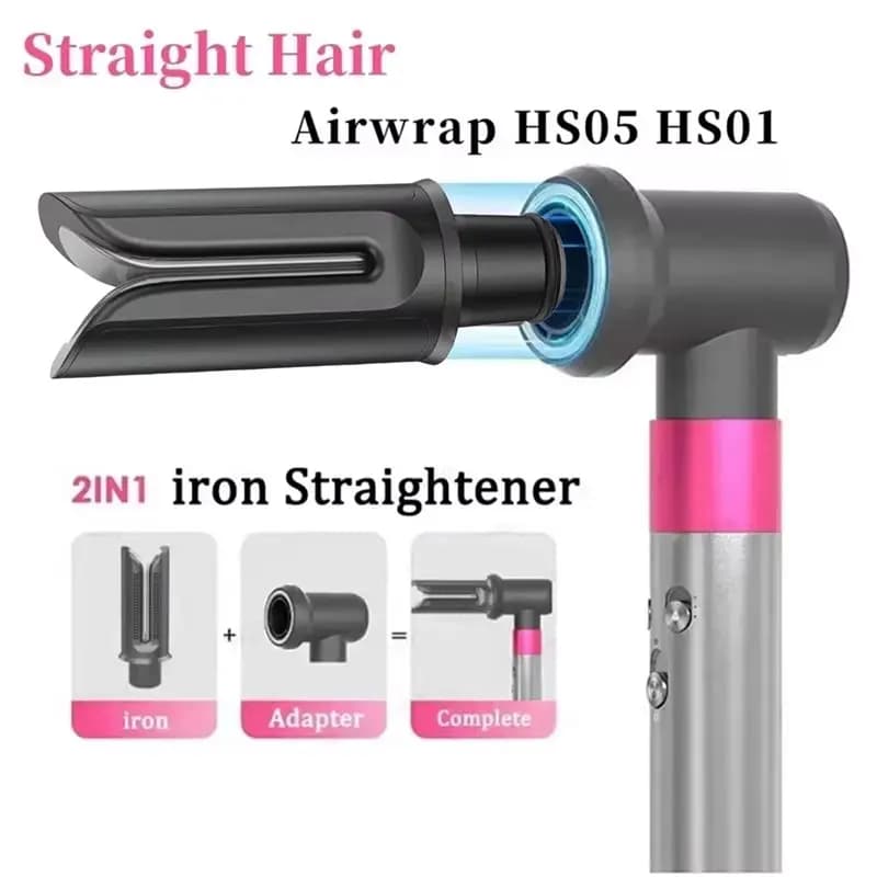 ABZA-For Dyson Airwrap HD Compatible Straight Nozzle Attachment Clamp For Hair Dryer Straightening Styling Tool Plate
