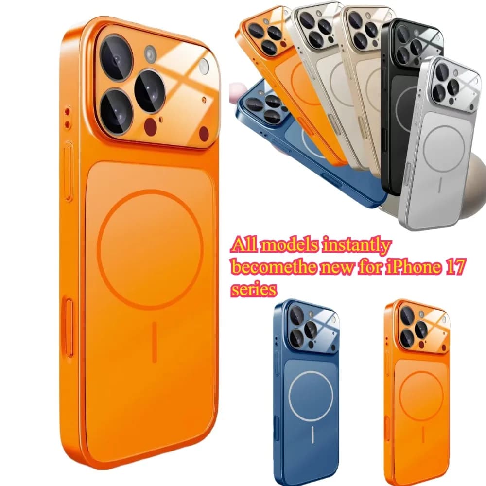 Custodia Originale in Vetro Nano Opaco per iPhone 17 Pro Max Air 16 15 14 13 12 11 17 Pro, con Ricarica Wireless Magnetica Magsafe e Protezione Armor