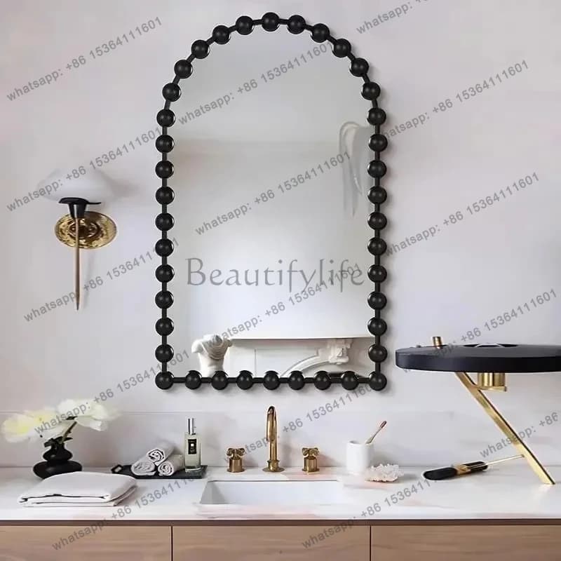 LXToilet specchio da bagno a parete non perforante WC per piccoli appartamenti specchio cosmetico per WC con rackSSS