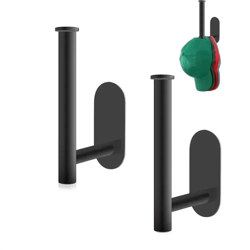 Portaoggetti per cappelli in acciaio inossidabile per berretti da baseball Ganci adesivi senza perforazione per porta a muro armadio bagno porta asciugamani di carta