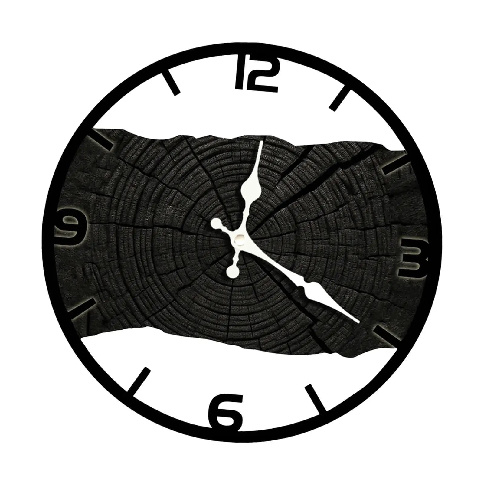 Silent Wall Clock Rustic 11.81inch Farmhouse Decor, Annual Ring Clock, Decorative for Living Room, Bedroom