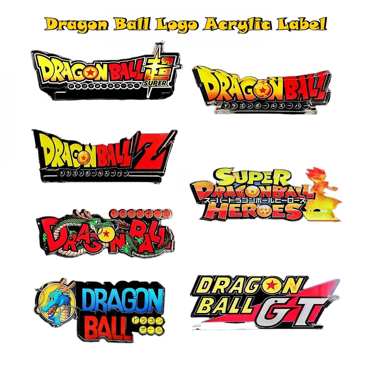 Anime Dragon Ball LOGO Base Whole Transparent Super Saiyan Stand up Display Board Cartoon Figures Decorations Model Toys Gift