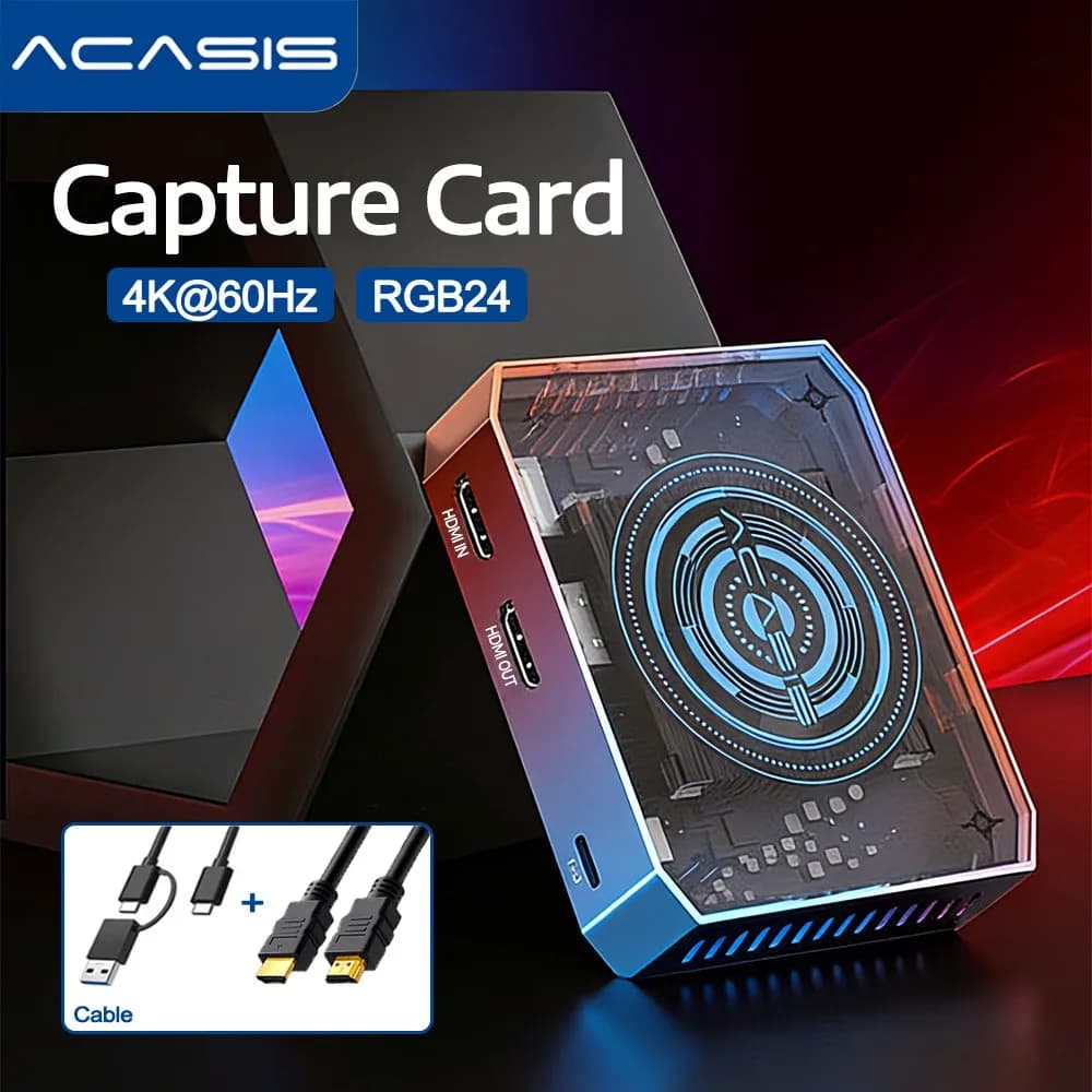 ACASIS Scheda di acquisizione video 4K HD 60fps 1080P 240fps HDMI con supporto HDR/VRR loop-out per video di gioco Live Switch/PS5