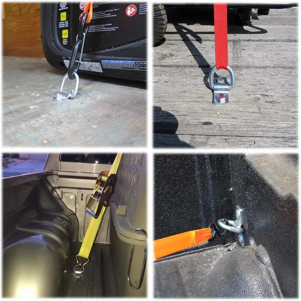 4Pcs 3/8 Heavy Duty Anchor Lashing Ring 2400LBS Surface Floor Mount Tie Down Ring for Truck RV ATV Boat Floor Wall Surface Mount