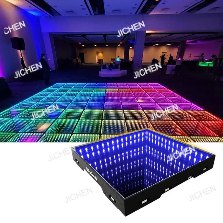 JC Olografico 3D Danza Melaleuca Specchio Pavimento Piastrella Luce Led Luminoso Luce da Palcoscenico Abisso Specchio Lampada da Terra Magnetica 3D