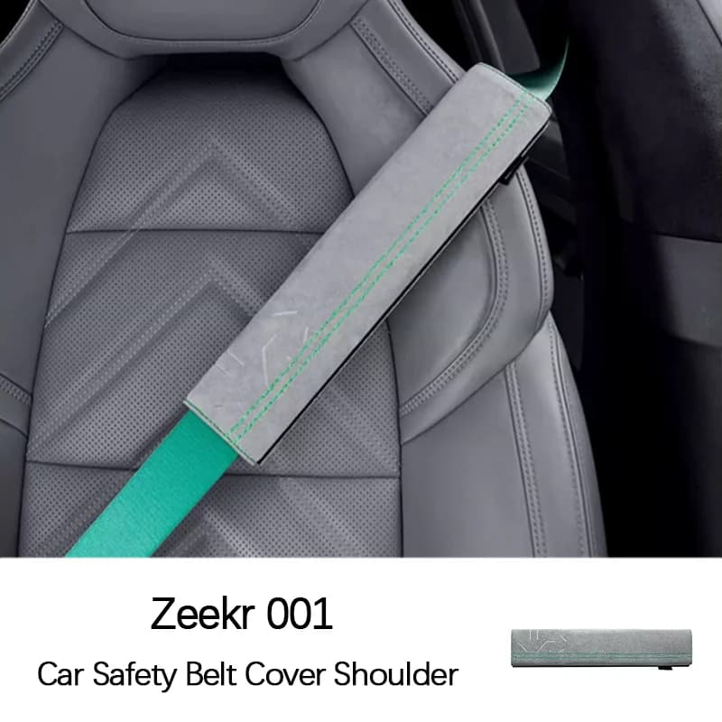 Zeekr 001 Alcantara Suede Car Safety Belt Shoulder Protector Seat Interior Accessories Car Safety Belt Cover