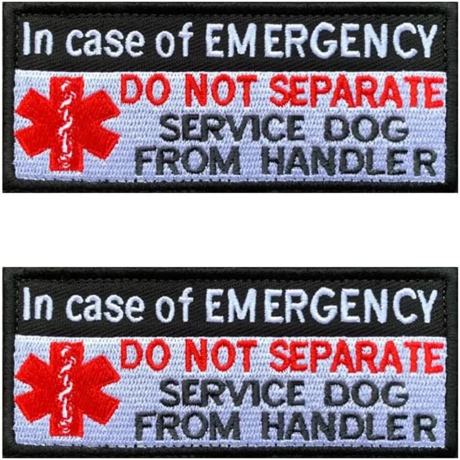 2 Pezzi Servizio Emotiolo Cane in Caso di Emergenza Non Separato Manipolatore Medico Paramedico Stella della Vita Gilet Imbracature Patch Ho