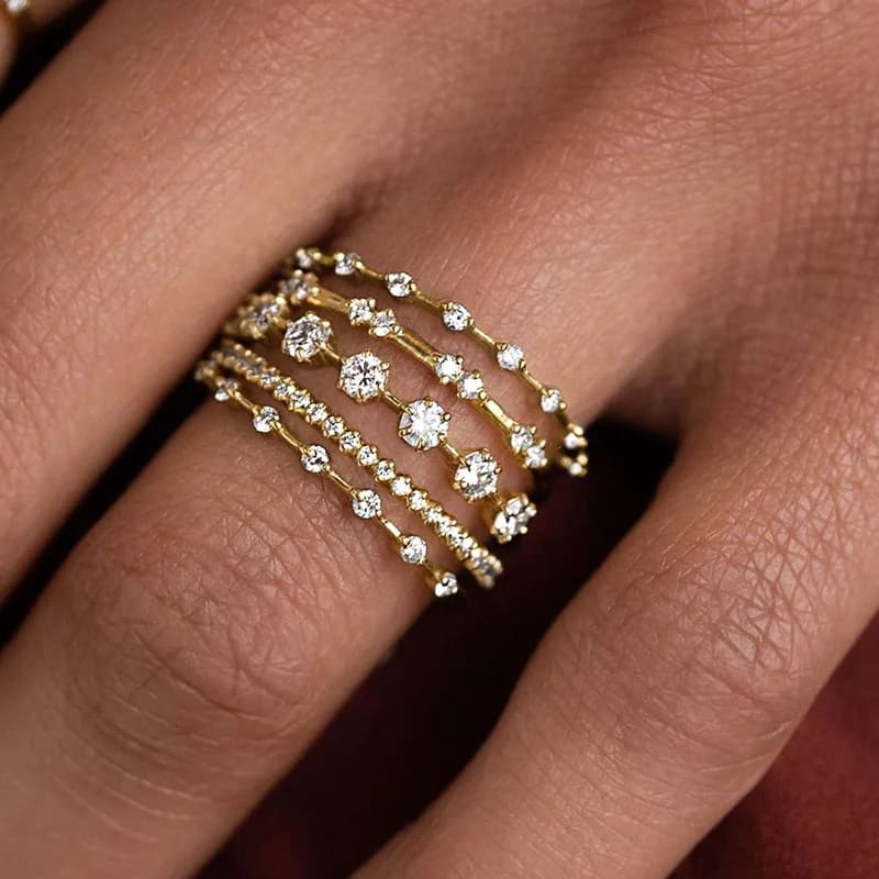 Light Luxury Multi-line Design Ring Fashion Elegant Jewelry Item Trendy and Best-selling Style 2026 New Boho Couple Rings Fr