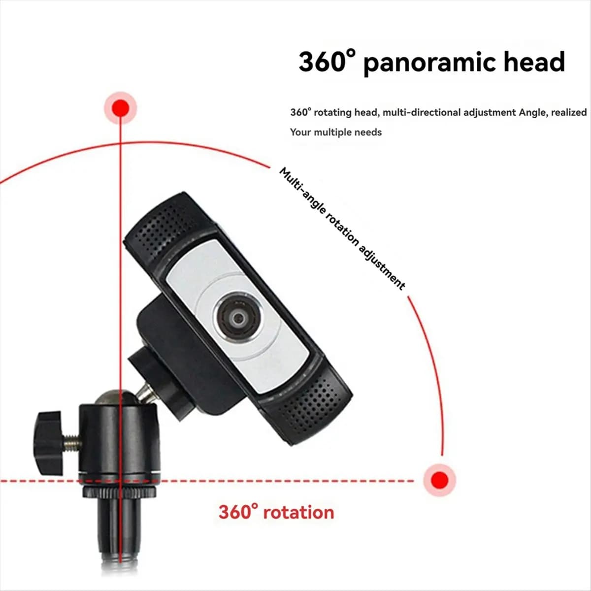 AA80 Hose Desktop Webcam Stand Adjustable Metal Desk Tripod Streaming Support with Sturdy Mount Base