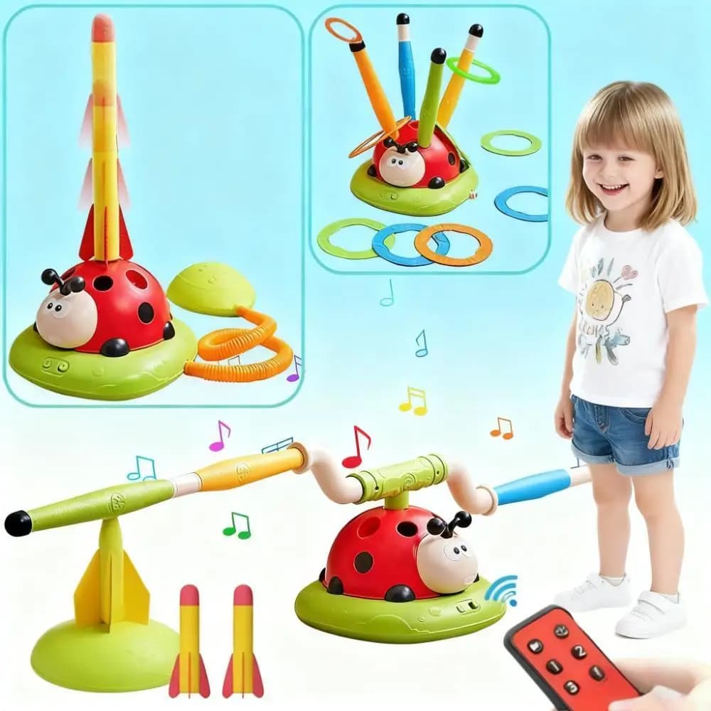 3-in-1 Musical Jumping Corda in Coccinella Shape, Educational Toy Robusto for Outer, Perfect for Birthday Gifts and Celebrations