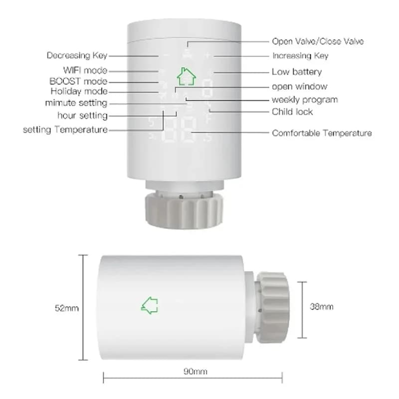 Vendita calda Tuya zigbe3.0 TRV termostato valvola termostatica del radiatore riscaldamento domestico regolatore di temperatura del radiatore controllo vocale