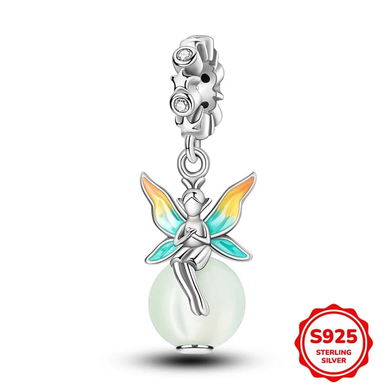 925 Sterling Silver Light Elf Pendant, matched with original necklace and bracelet, a DIY gift for women