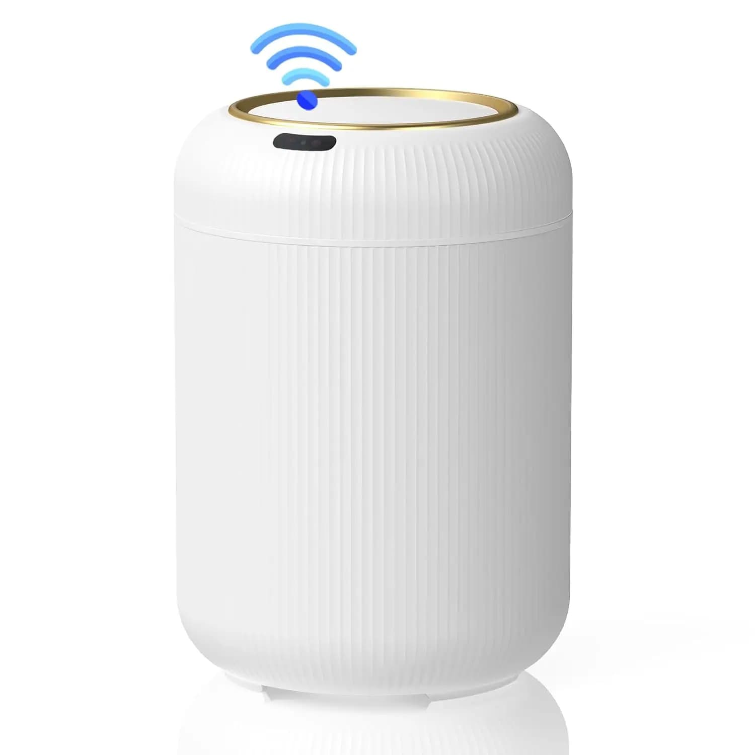 Cestino per rifiuti con sensore di movimento Procade con coperchio, cestino elettrico da bagno da 3 galloni, piccolo cestino bianco senza contatto, Au