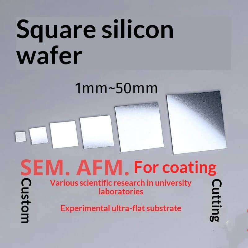 Microscopio elettronico a sem scansione con wafer di silicio quadrato Afm Silicon monocristallino ad alta purezza Xrd Nessun picco di diffrazione