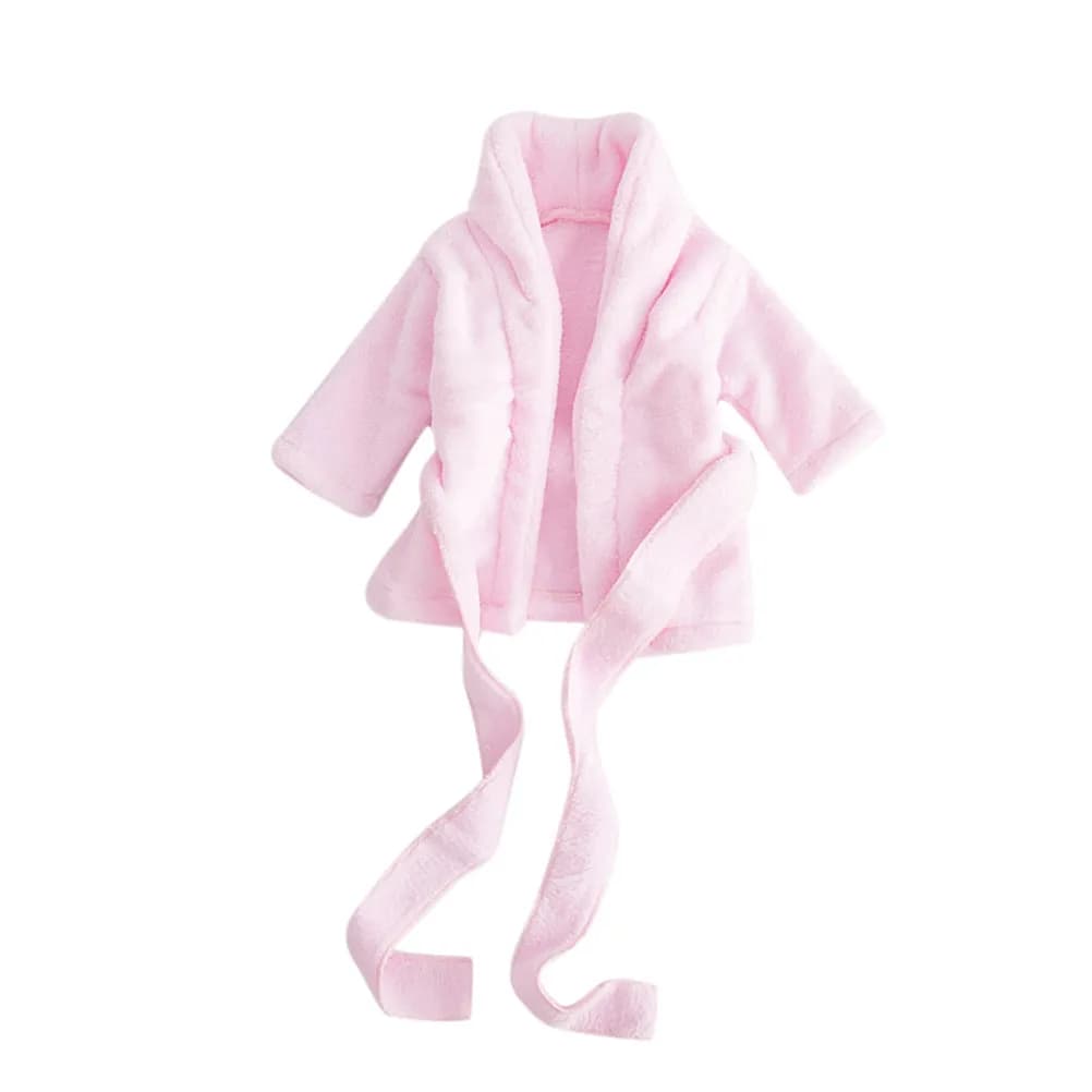 Baby bathrobe in pure cotton, often, for photo, pink, suitable for babies from 3-6 months, soft, breathable, absorbent