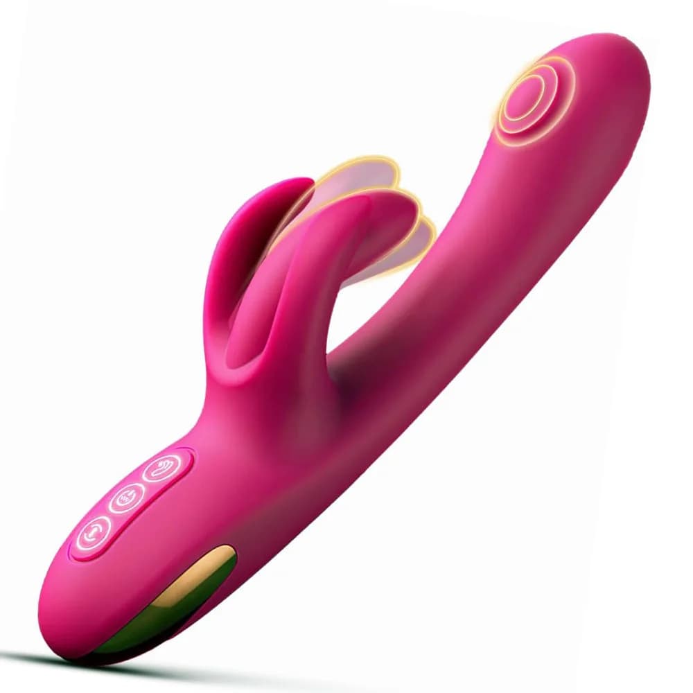 Vibratore Y-Pao a Doppia Testa con Funzione di Vibrazione e Stimolazione del Punto G e Clitoride, Giocattolo Sessuale per Donne, 10 Modalità, Impermeabile, Ricaricabile