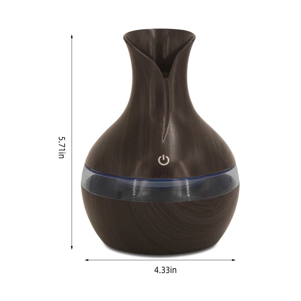 【Set regalo】 Diffusore di aromaterapia da 300 ml con 2 oli premium - Umidificatore telecomandato con spegnimento automatico e luce ambientale a 7 colori