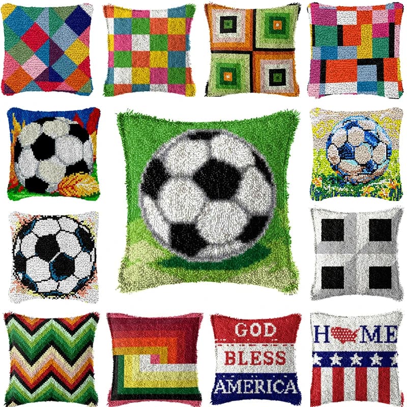Kit gancio chiusura calcio Kussen Set cuscino federa ricamo Kussen tappeto tappeto fai da te per cucito knoopkussen Knooppakket