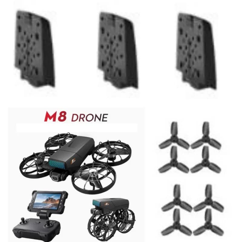 Batteria e Eliche per Drone M8, Schermo per Drone M8, Batteria e Pale per Drone RC M8, Parti di Ricambio per Drone M8, Batteria di Ricambio 3.7V 1300MAH per Drone M8