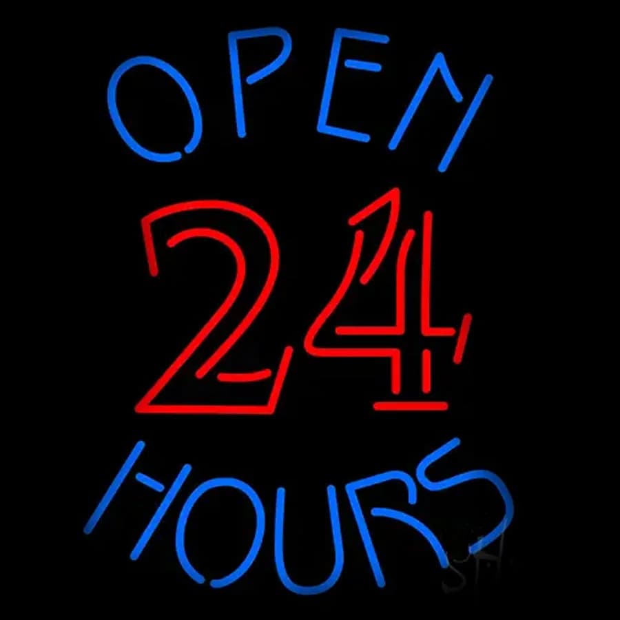 Red Open 24 ore Neon Sign 10Kv per Beer Bar Iconic Sign Glass Neon acrilico Room Decor estetica Neon Light lampade da parete Man Cave