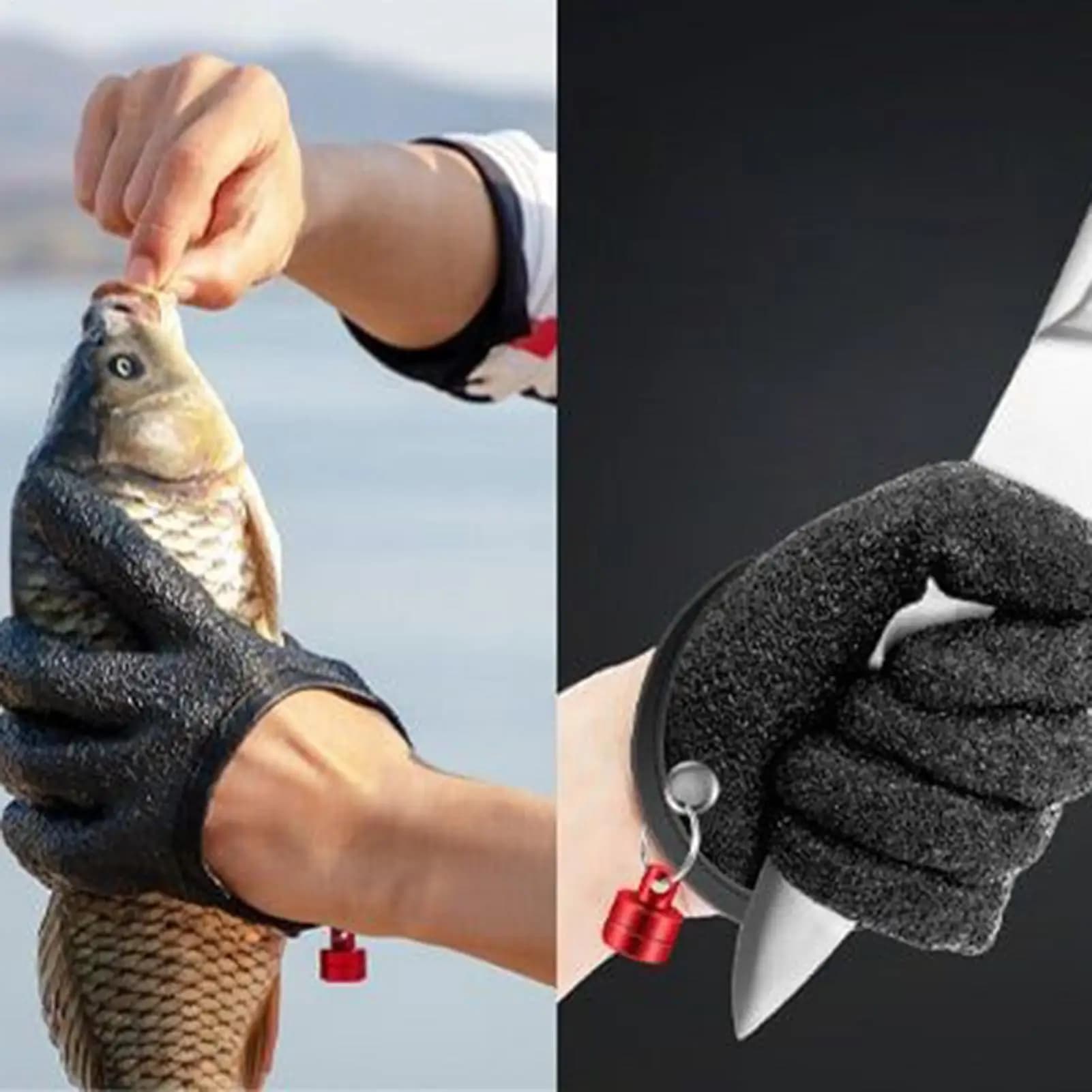 1 paio di guanti da pesca antiscivolo proteggono la mano dai graffi di puntura Pescatore Guanti da caccia professionali in lattice per pesci
