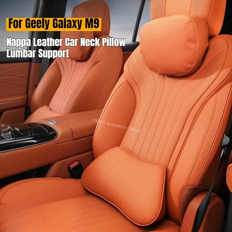 Per Geely Galaxy M9 2025 2026: Cuscino poggiatesta e supporto lombare in pelle Nappa per auto, accessori interni per sedili auto