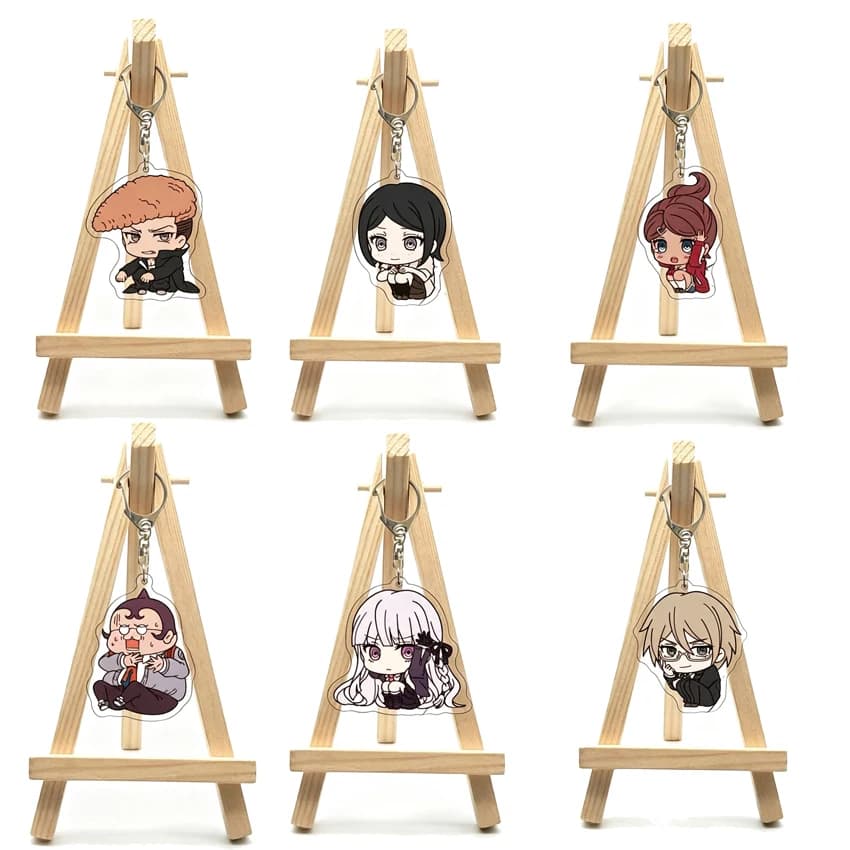 55MM Anime Super Danganronpa 2: Goodbye Despair Figure Naegi Makoto Kirigiri Kyōko Togami Byakuya Acrylic Keychain Cute Gifts