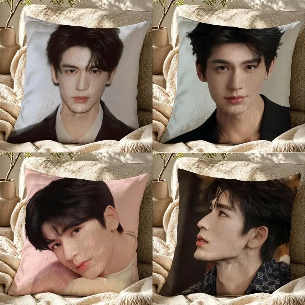 Actor Z-Zhang L-Linghe Cushion Cover Cushion cover pillowcase, anti-mite invisible zipper, linen sofa cushion