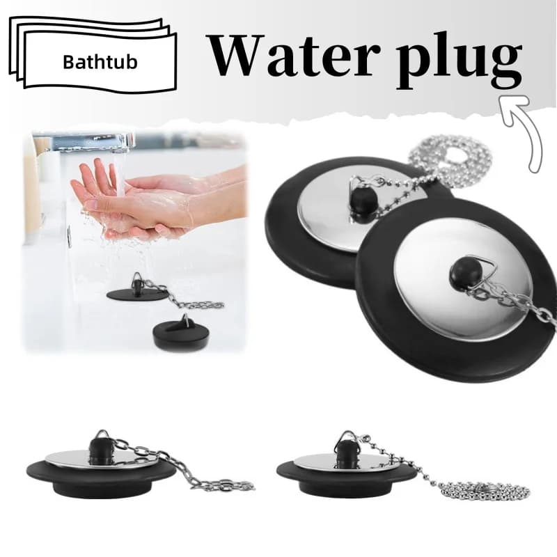1Pcs Stainless Steel Bath Plug Rubber Drain Stopper Water Bathtub Caps Universal Sink Drains for Kitchen Bathroom Accessory