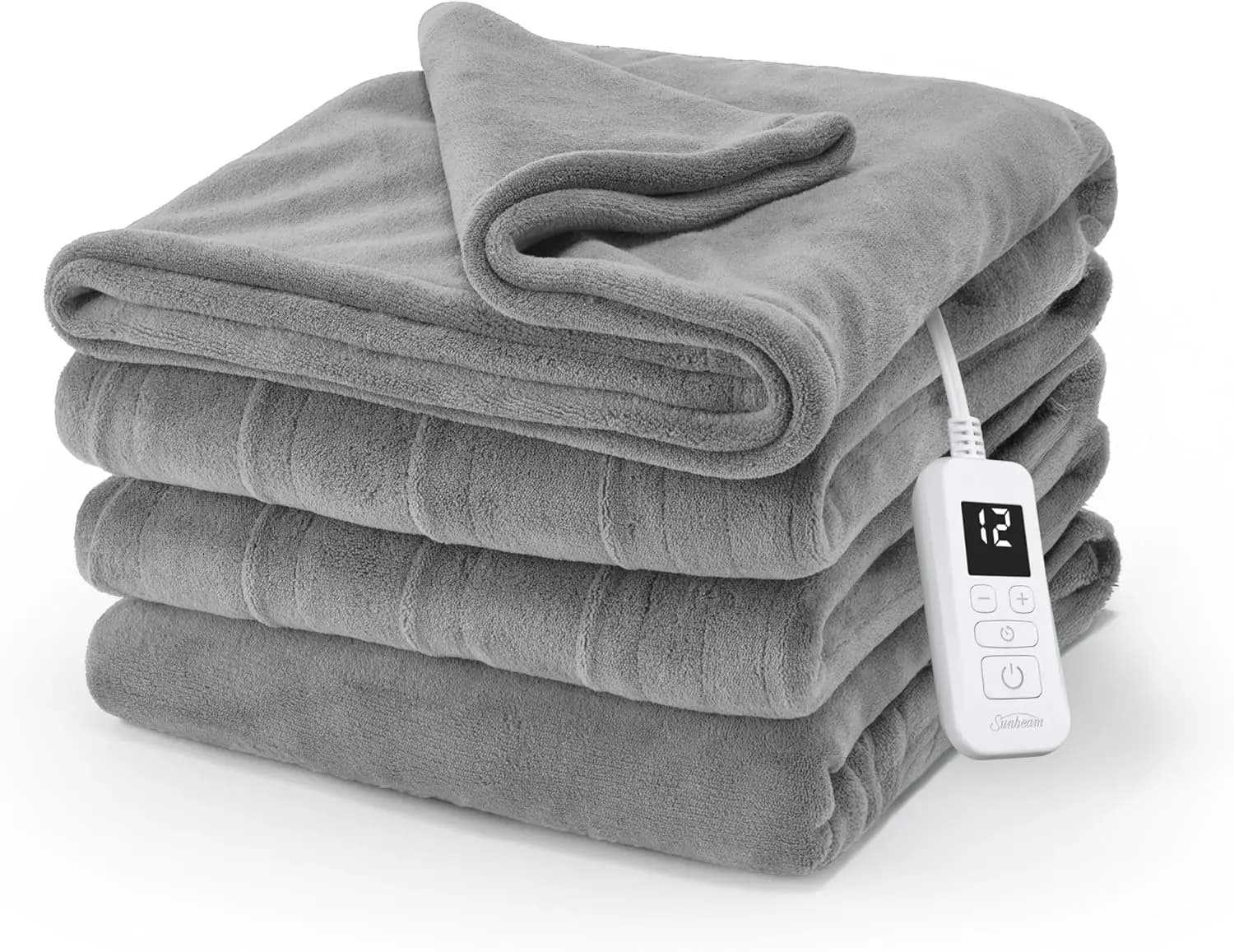 Coperta riscaldata elettrica con 12 impostazioni di calore, spegnimento automatico, riscaldamento rapido, lavabile in lavatrice in grigio colomba, full size