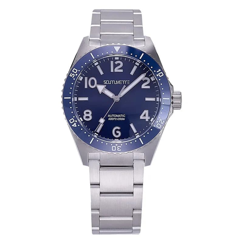 Milifortic Men Diver Watch 39.5mm Automatic Mechanical Wristwatch 20ATM Waterproof C3 Luminous Sapphire Mirror NH38