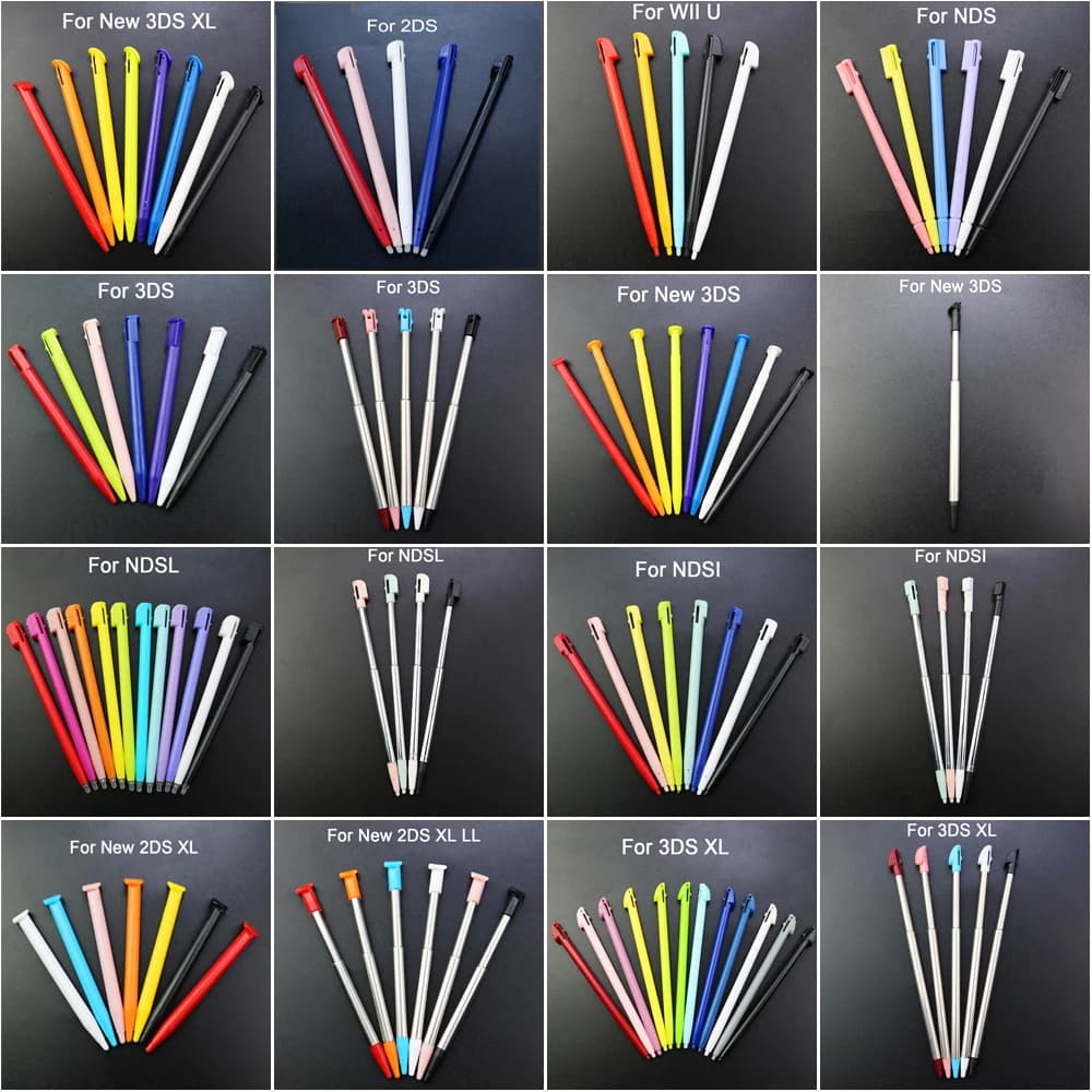 YUXI 1Set Plastic&Metal Touch Screen Stylus Pen Game Console Pen for NDSL NDSi NDS WIIU 2DS 3DS XL LL New 3DSXL LL New 2DSXL