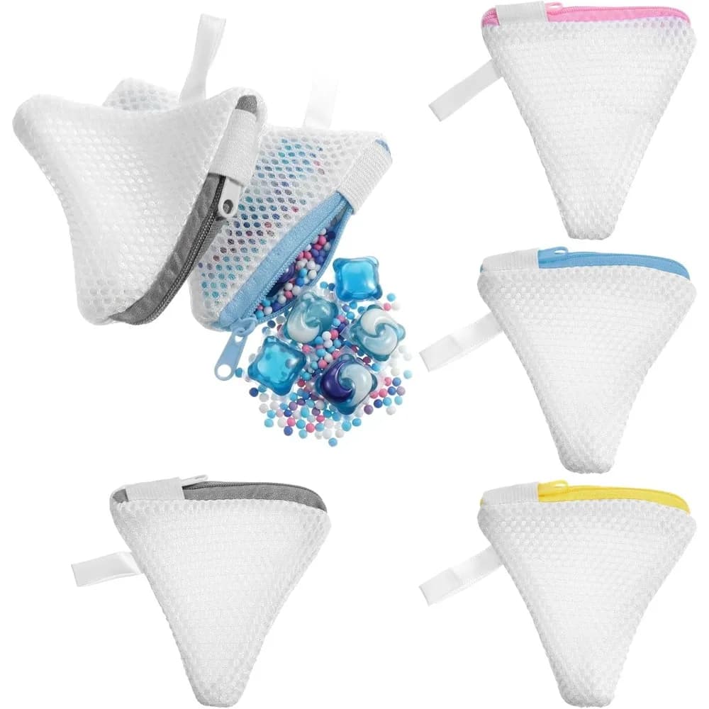 Sacchetto Triangolare per Lavatrice, Mini Sacchetto a Rete per Lavaggio, Sacchetto Anti-residuo per Palline Detergenti