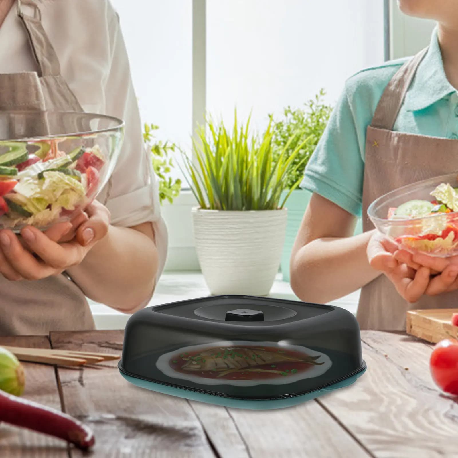 Contenitori per Alimenti con Coperchio Sicuri per Microonde, Ciotole in PP per Preparazione Pasti, Adatte al Congelatore, con Protezione Anti-Schizzi per Riscaldare e Congelare