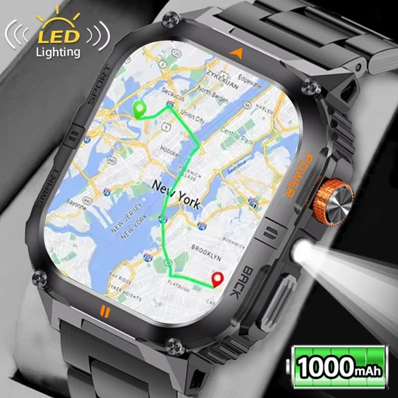 2026 New Smart Watch HD Display 2.00 inch Call Bluetooth LED Flashlight Multiple Sports Modes Men's Sports Smartwatch Pedometer