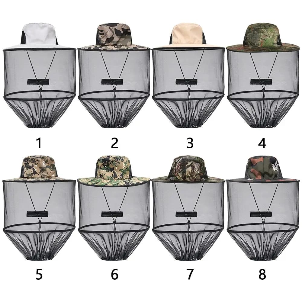 Cappello Antizanzare Pieghevole con Rete Nascosta per Uomo e Donna, Protezione da Insetti e Api, Cappello da Pesca con Protezione Solare per Esterni