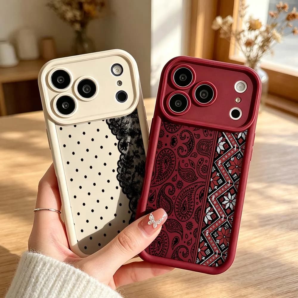 Paisley Floral Pattern For Apple iPhone 17 Air 16 16E15 14 13 12 11 X XR Pro Max Eye Ladder Phone Case Cover