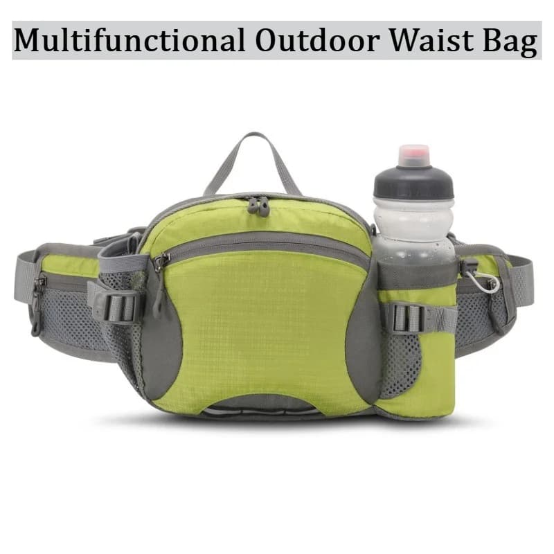 Multifunctional Running Waist Bag WithWater Bottle Holder Breathable Lightweight Pack Adjustable Belt Outdoor Hiking Cycling Bag