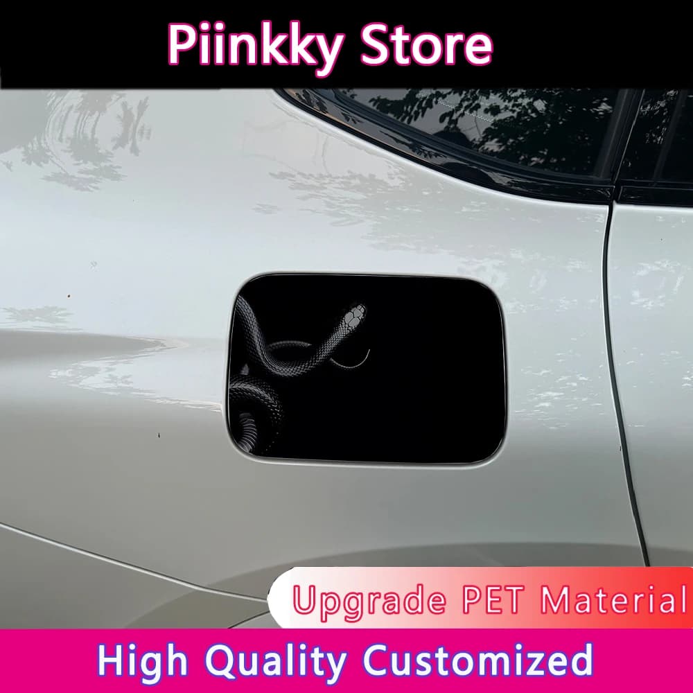 Adhesive for Car Tank Car with White Snake Motive and Black Viper, Solar Protective Decalcomania