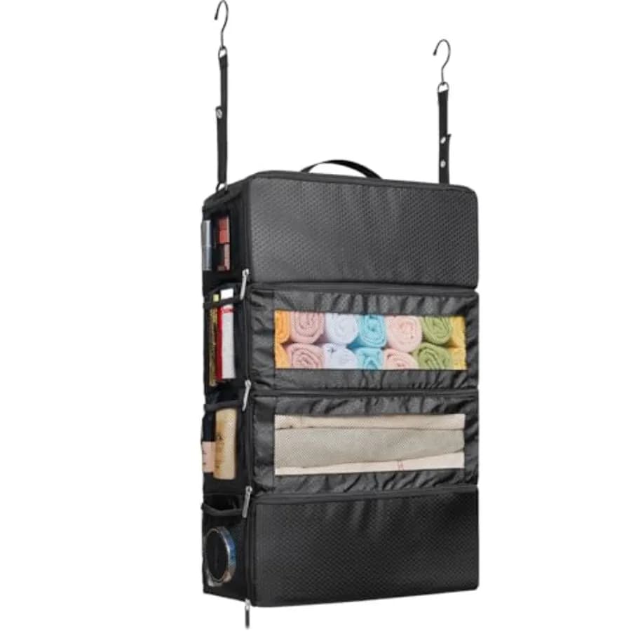 Organizer da Viaggio per Valigie, Scaffali Appendibili, Cubo Organizzatore per Armadio/Organizzatore da Viaggio Pieghevole Portatile