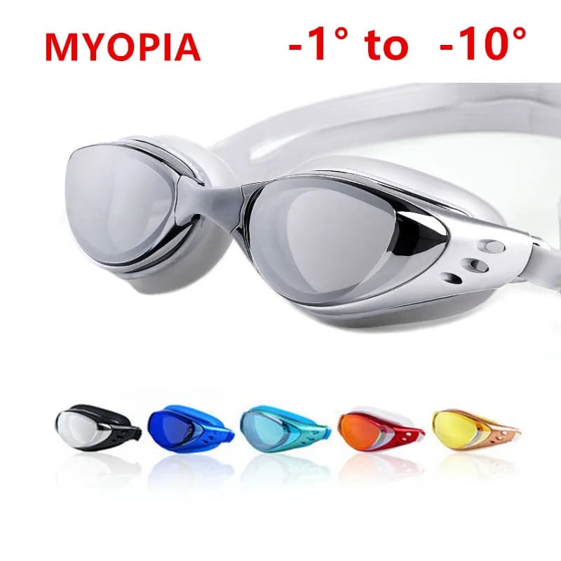 Outdoor swimming glasses for myopia for adults Professional swimming glasses Anti-fog Large field of view Waterproof optical glasses for children