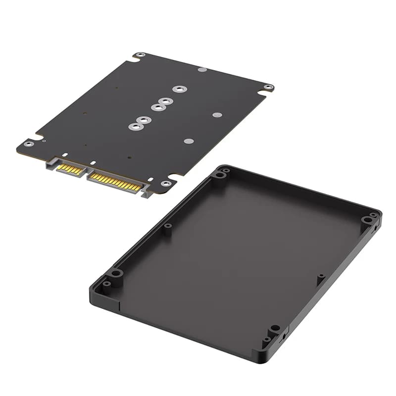 Adattatore SSD combinato 2 in 1 con custodia in plastica Custodia SSD esterna Adattatore convertitore M.2 NGFF chiave B e mSATA a SATA 3 da 2,5"