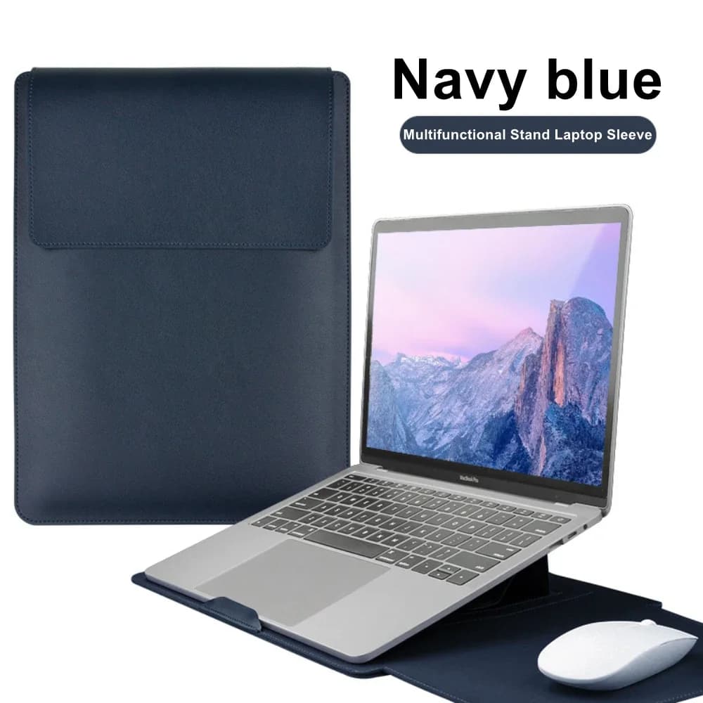 Supporto per Laptop 3 in 1 in Pelle PU con Tappetino Mouse Ultra-Sottile Portatile e Raffreddante per MacBook Air e Xiaomi da 12 13 14 15 16 Pollici