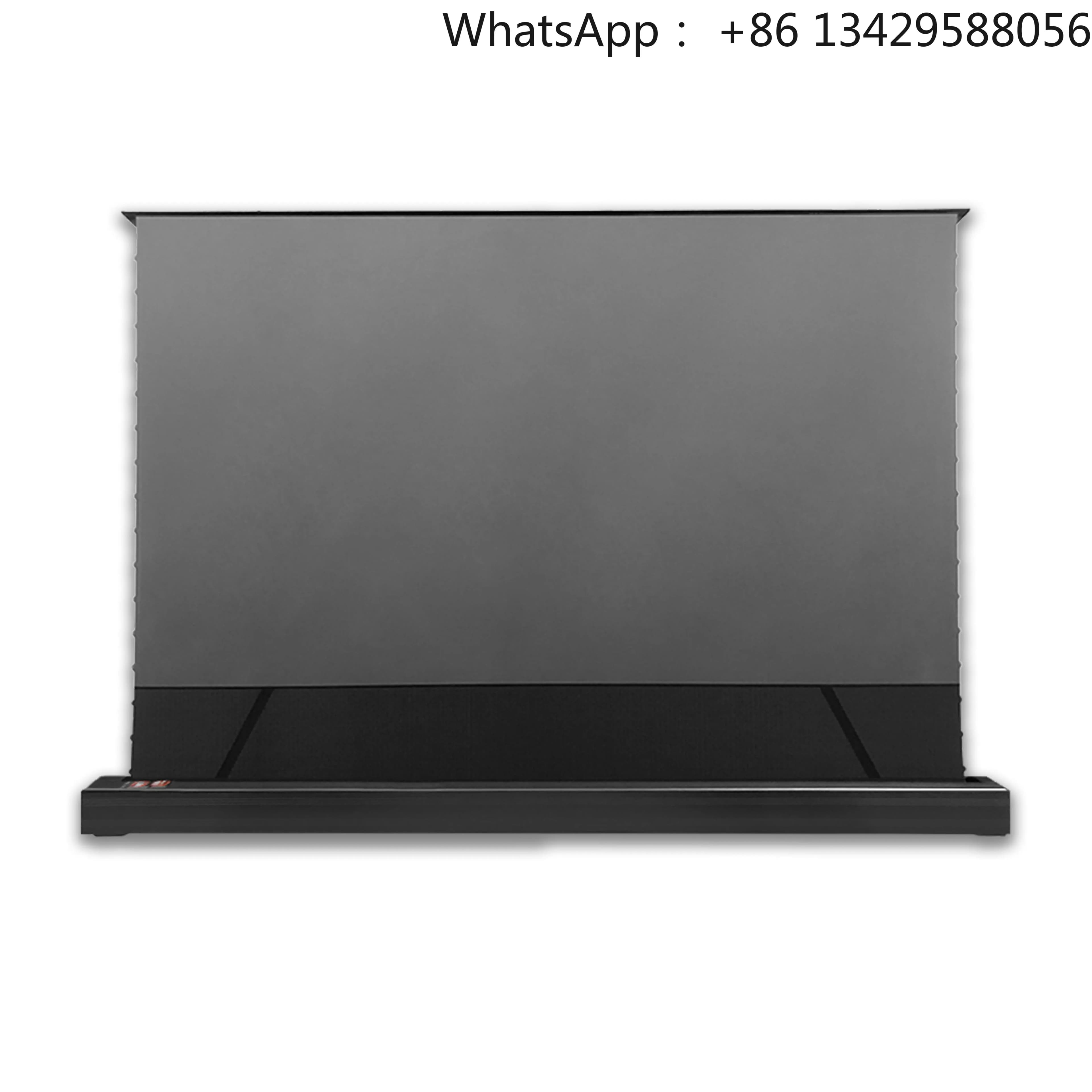 72 Inch 16:9 CBSP Black Grid CLR ALR Laser TV Cabinet Motorized Floor Rising Screen for Ultra Short Throw Laser Projector