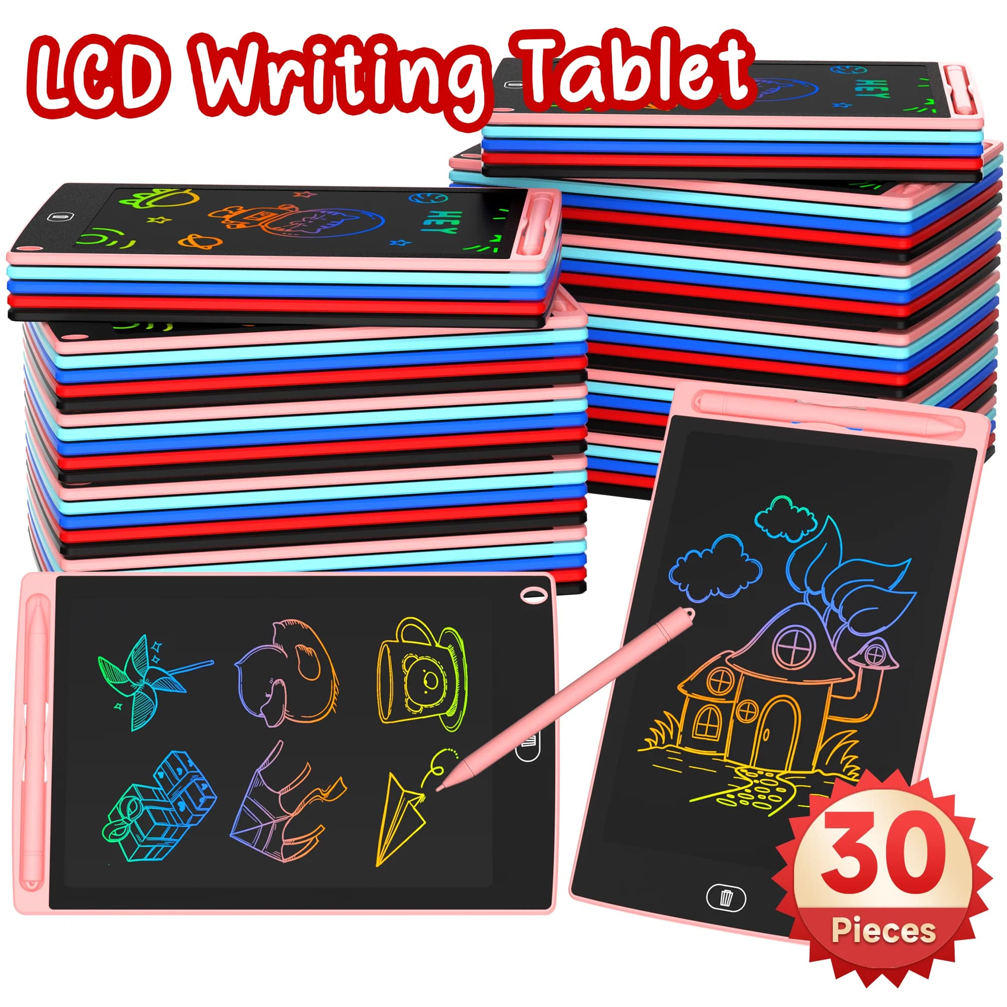 30 pieces of 8.5 inch LCD Drawing Tablets Artistic Tools for Magic Lavagna Painting Learning and Educational Toys Gifts for Kids