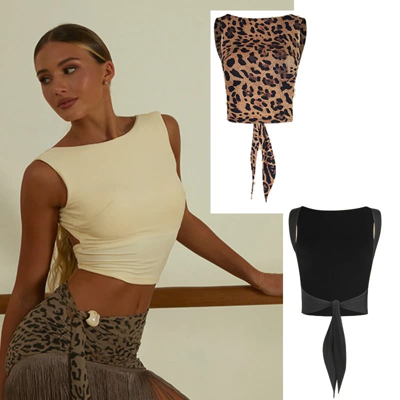 Top Professionale per Danza Latina, Gilet Estivo Senza Schienale, Abbigliamento da Ballo Latino per Donne, Marca ZYM, Camicetta da Allenamento per Rumba e Cha Cha per Adulti
